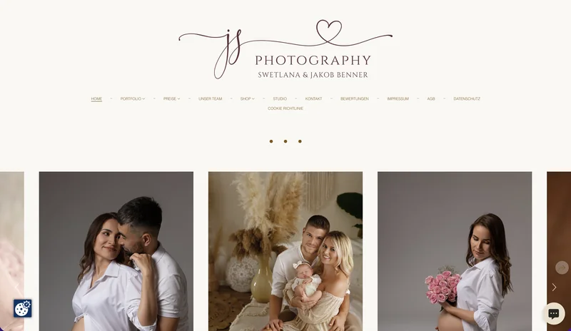 JS Photography - Alter Hero-Bereich